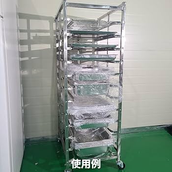 【送料込】ステンレス トレイラック パンラック キャスター付 送料込】ステンレス トレイラック パンラック キャスター付